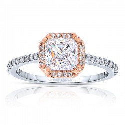 True Romance 14K W&R Halo Engagement Ring