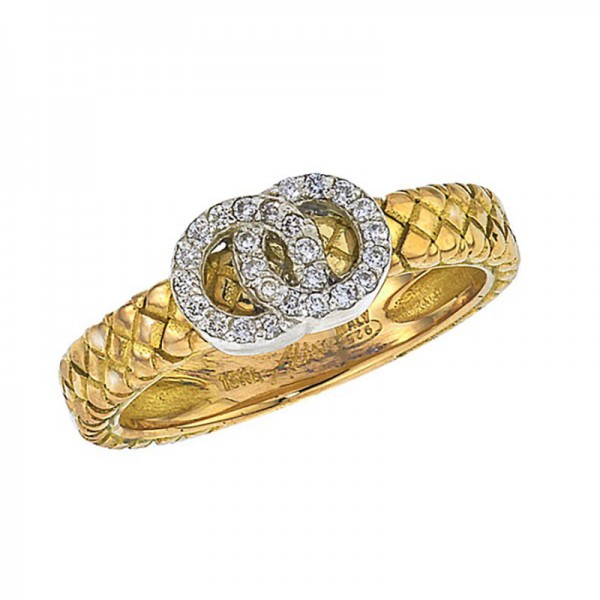 18K Yellow Gold Old Basketweave Ring