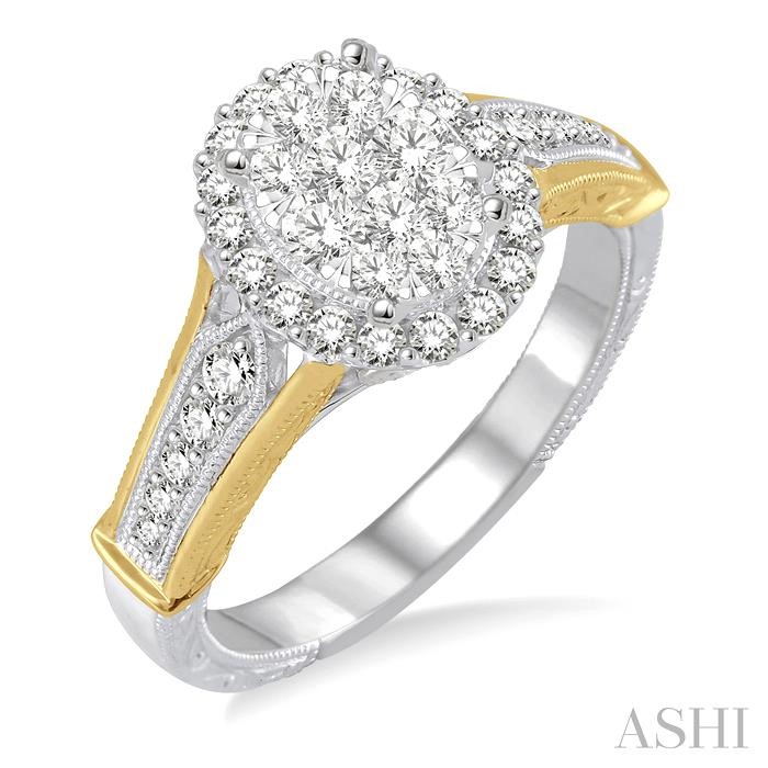 OVAL SHAPE LOVEBRIGHT DIAMOND ENGAGEMENT RING
