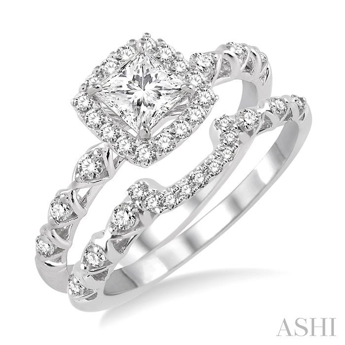 HALO DIAMOND WEDDING SET