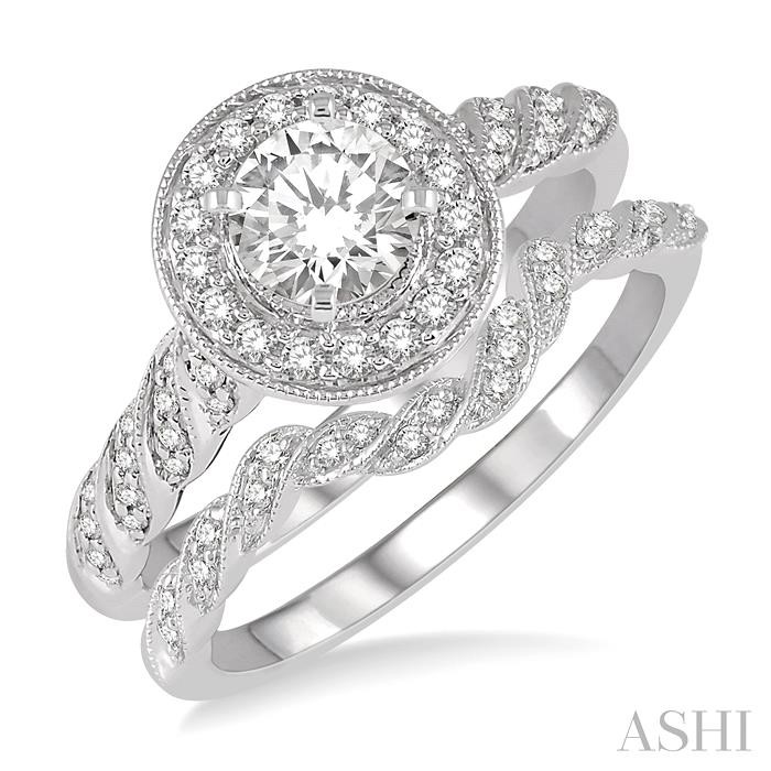 HALO DIAMOND WEDDING SET