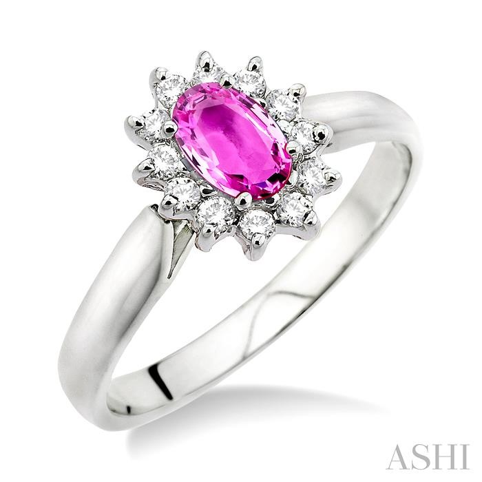 OVAL SHAPE GEMSTONE & DIAMOND RING