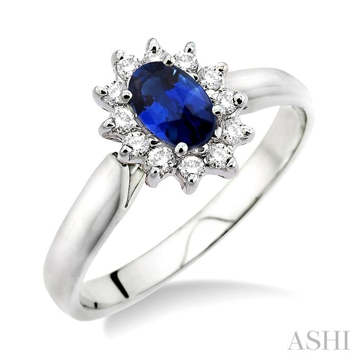 OVAL SHAPE GEMSTONE & DIAMOND RING