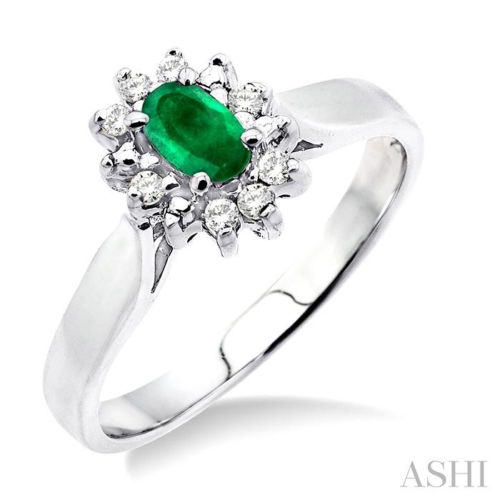 OVAL SHAPE GEMSTONE & DIAMOND RING