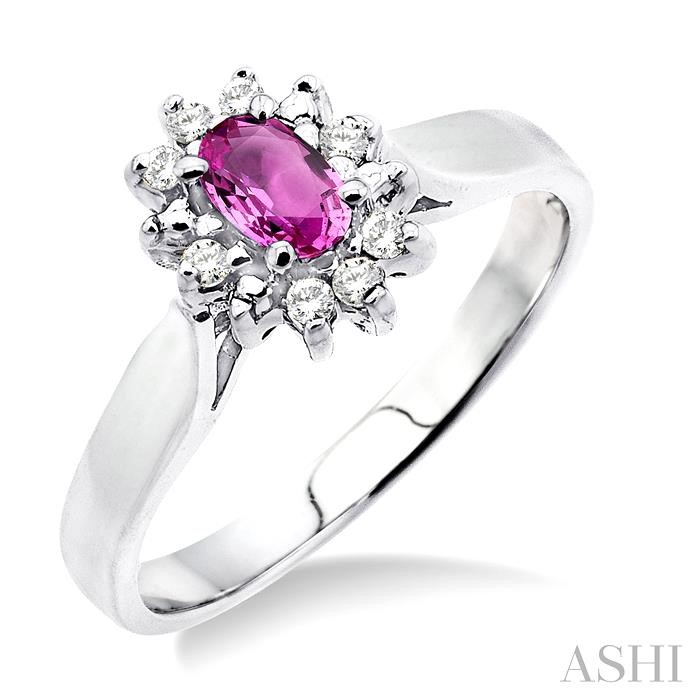 OVAL SHAPE GEMSTONE & DIAMOND RING