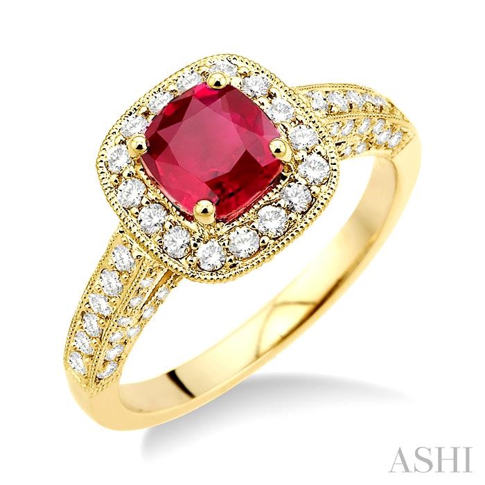 GEMSTONE & DIAMOND RING
