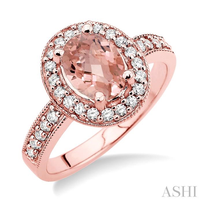 OVAL SHAPE GEMSTONE & DIAMOND RING