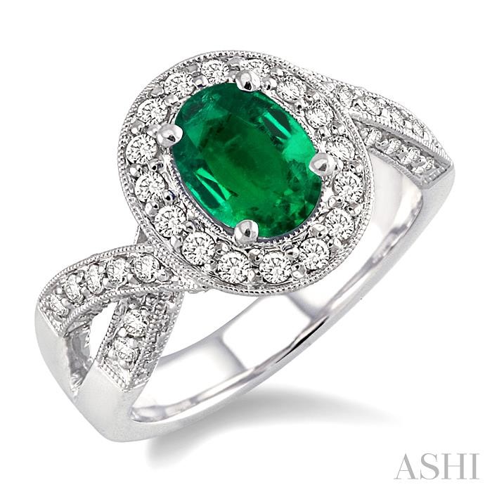 OVAL SHAPE GEMSTONE & DIAMOND RING