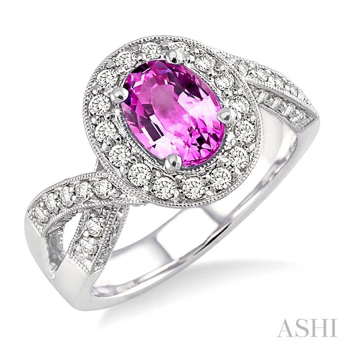 OVAL SHAPE GEMSTONE & DIAMOND RING