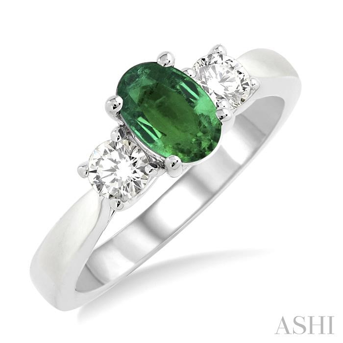 OVAL SHAPE GEMSTONE & DIAMOND RING
