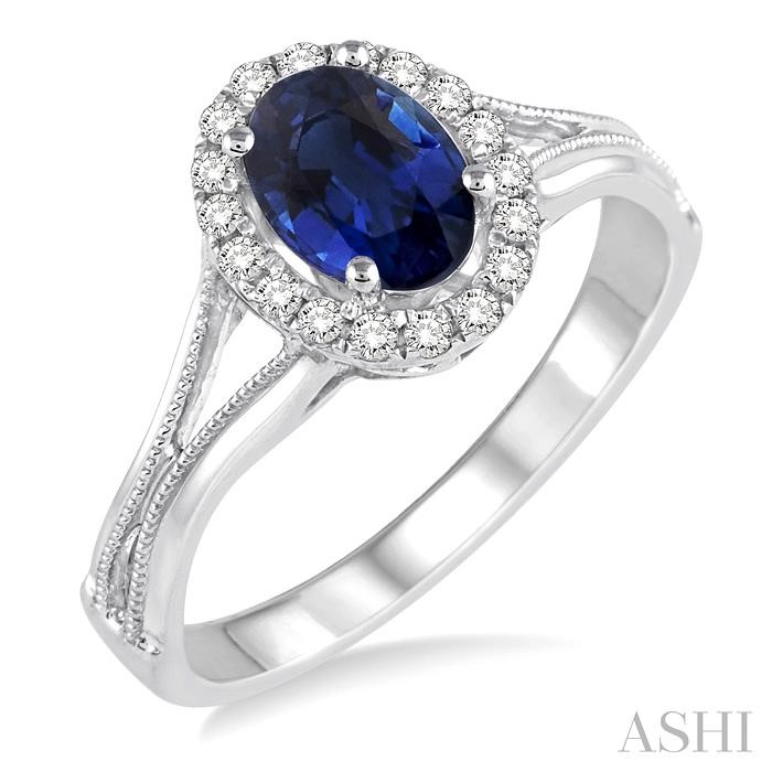 OVAL SHAPE GEMSTONE & DIAMOND RING