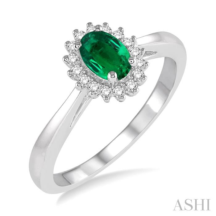 OVAL SHAPE GEMSTONE & DIAMOND RING