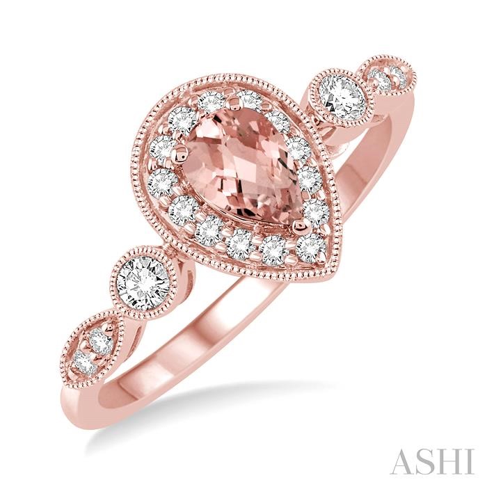 PEAR SHAPE GEMSTONE & DIAMOND RING