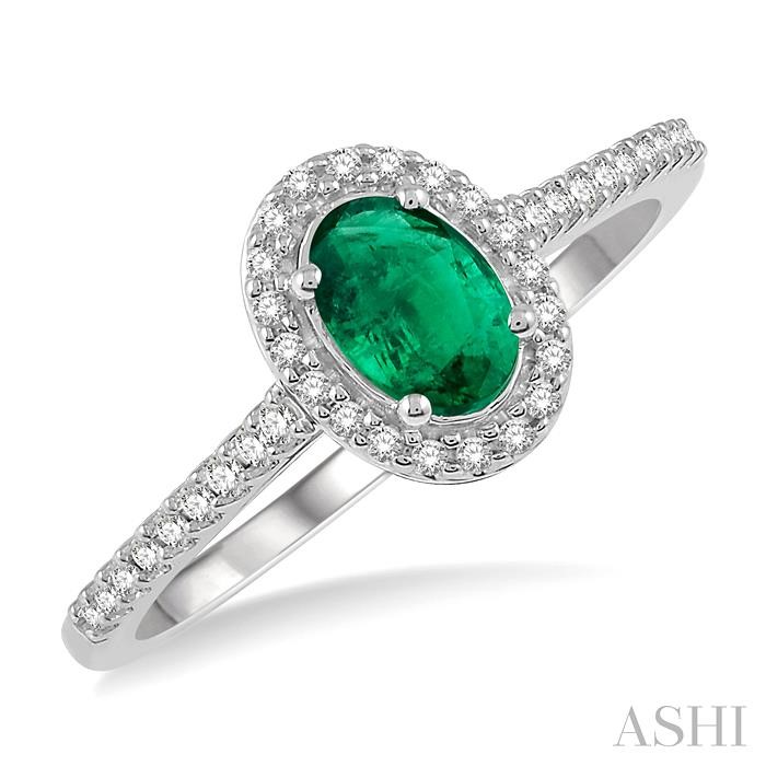 OVAL SHAPE GEMSTONE & DIAMOND RING