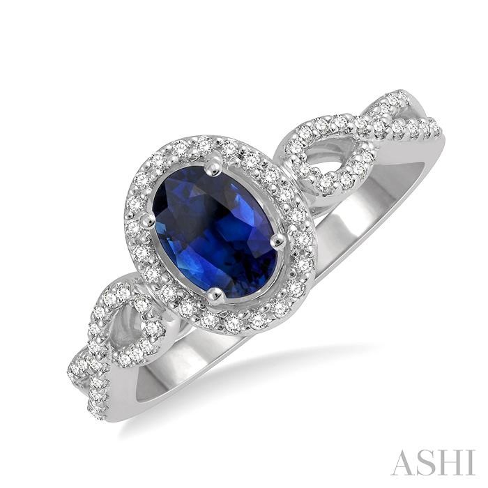 OVAL SHAPE GEMSTONE & DIAMOND RING