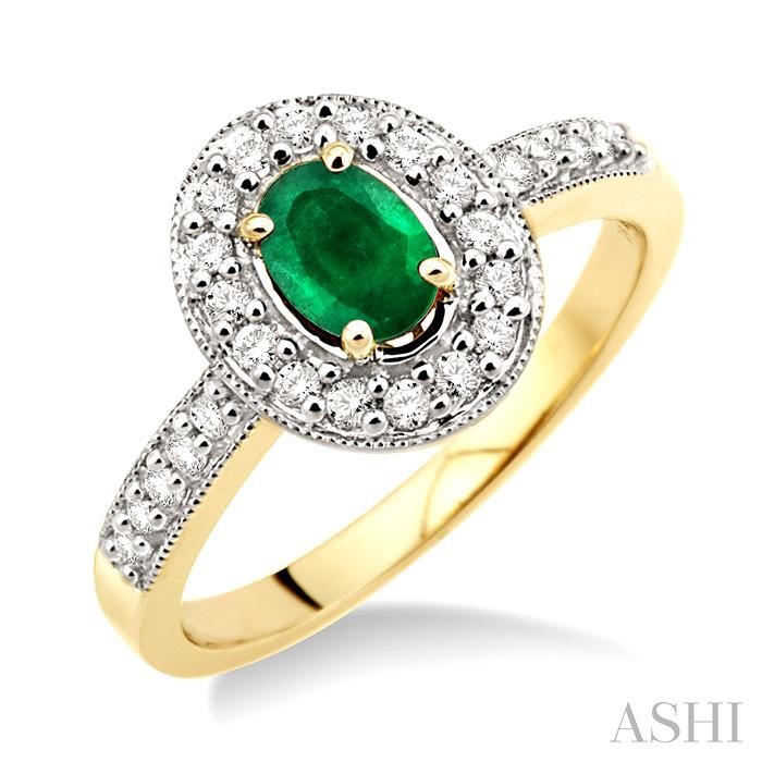 OVAL SHAPE GEMSTONE & DIAMOND RING
