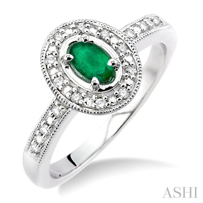 OVAL SHAPE GEMSTONE & DIAMOND RING