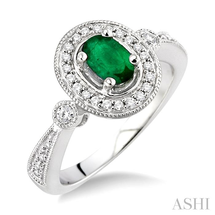 OVAL SHAPE GEMSTONE & DIAMOND RING