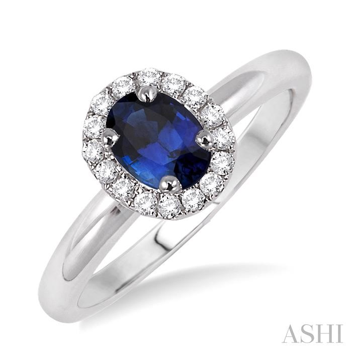 OVAL SHAPE GEMSTONE & DIAMOND RING