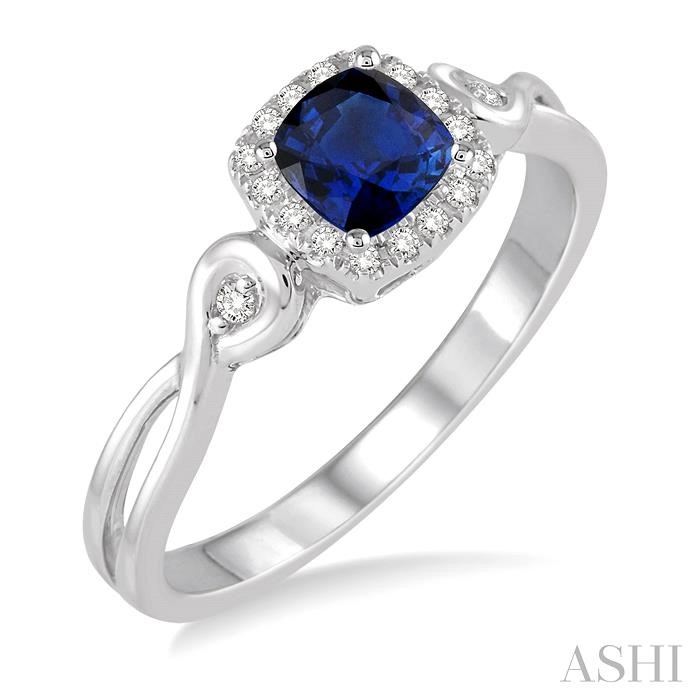 GEMSTONE & HALO DIAMOND RING