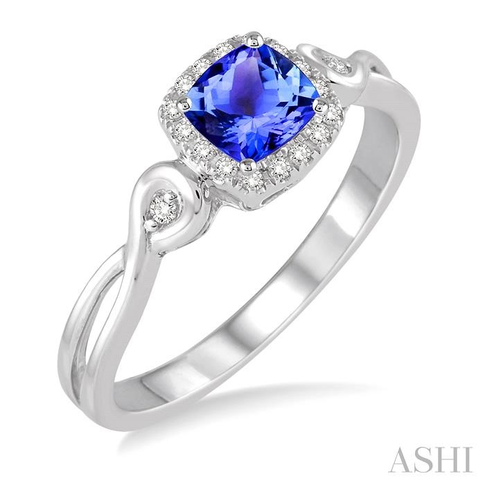GEMSTONE & HALO DIAMOND RING