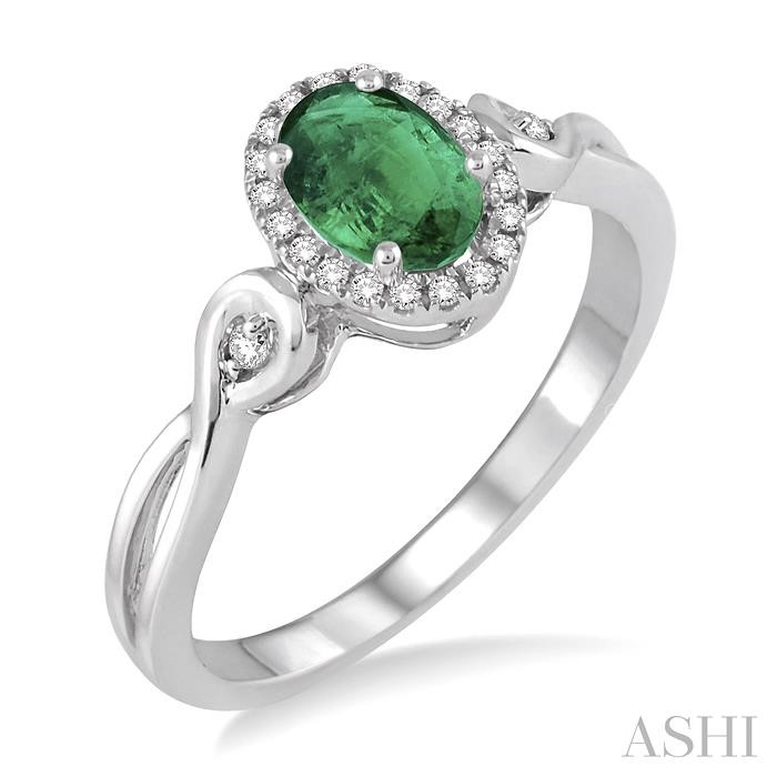 OVAL SHAPE GEMSTONE & HALO DIAMOND RING