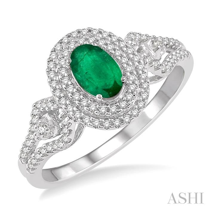 OVAL SHAPE GEMSTONE & DIAMOND RING