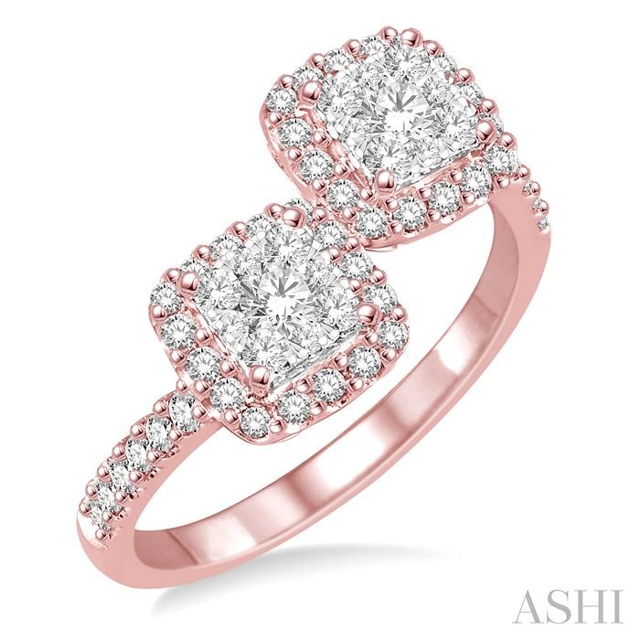 2 STONE LOVEBRIGHT DIAMOND FASHION RING