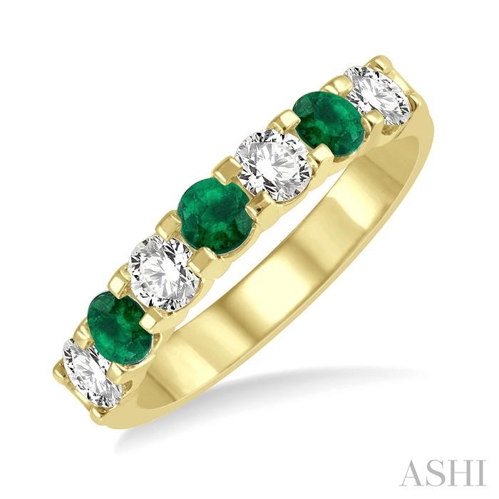 7 STONE GEMSTONE & DIAMOND WEDDING BAND