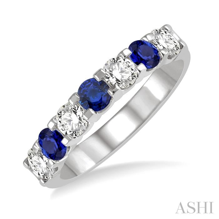 7 STONE GEMSTONE & DIAMOND WEDDING BAND