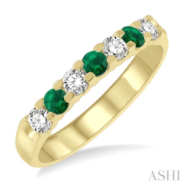 7 STONE GEMSTONE & DIAMOND WEDDING BAND