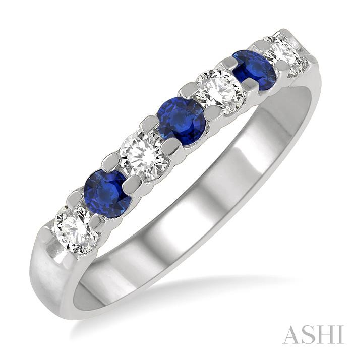 7 STONE GEMSTONE & DIAMOND WEDDING BAND