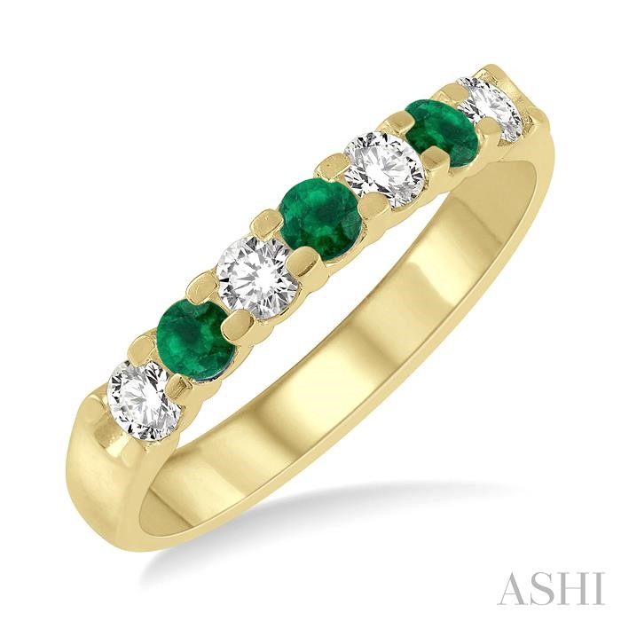 7 STONE GEMSTONE & DIAMOND WEDDING BAND