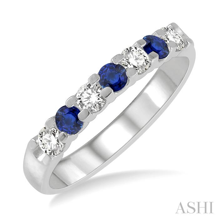 7 STONE GEMSTONE & DIAMOND WEDDING BAND