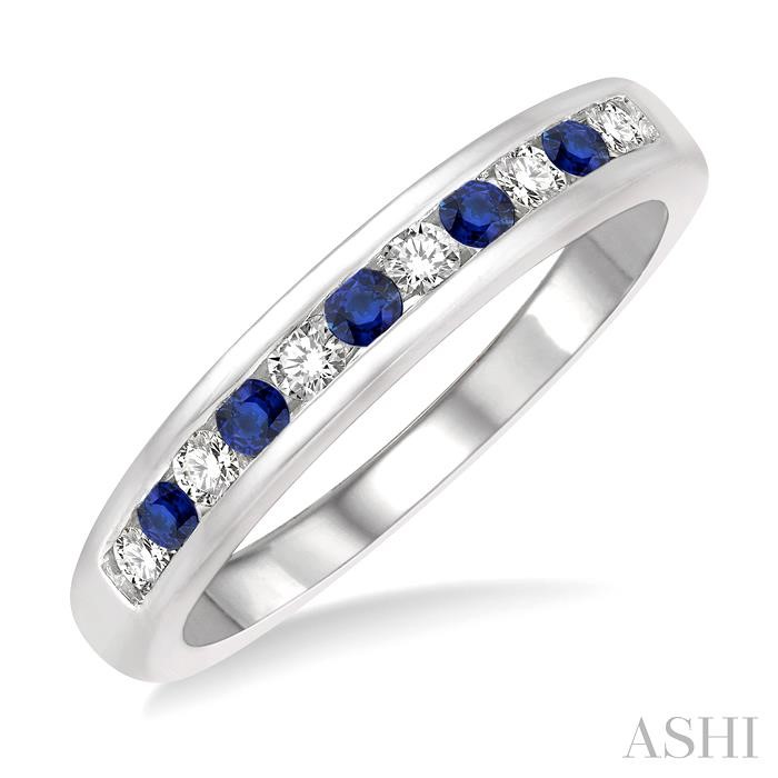 CHANNEL SET GEMSTONE & DIAMOND WEDDING BAND