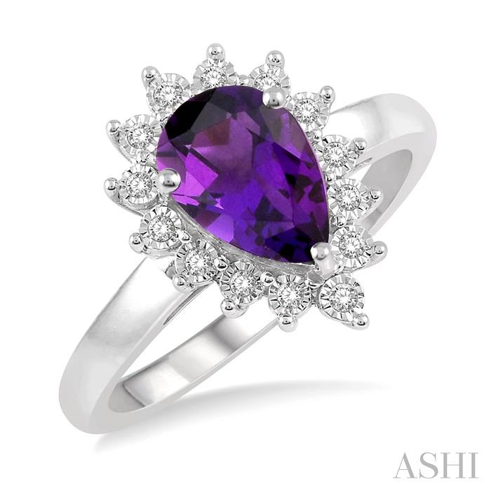 PEAR SHAPE GEMSTONE & DIAMOND RING