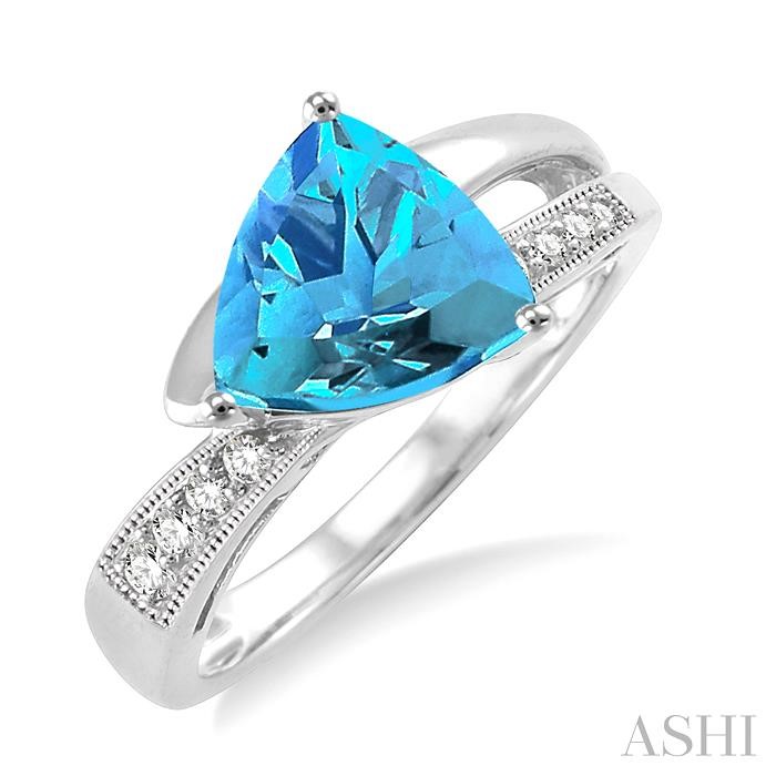 TRILLION SHAPE GEMSTONE & DIAMOND RING