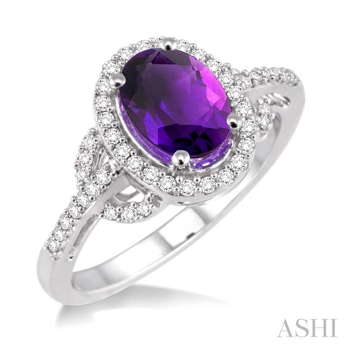 OVAL SHAPE GEMSTONE & DIAMOND RING
