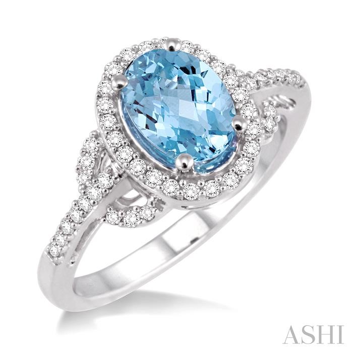 OVAL SHAPE GEMSTONE & DIAMOND RING