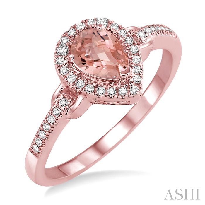 PEAR SHAPE GEMSTONE & DIAMOND RING