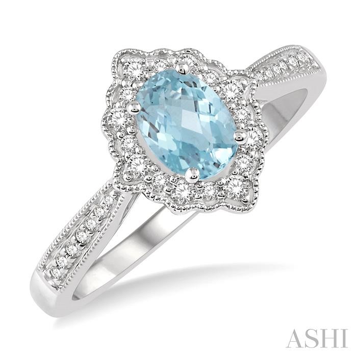 OVAL SHAPE GEMSTONE & DIAMOND RING