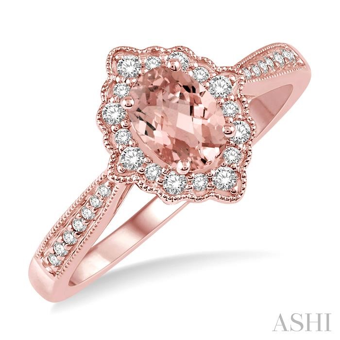 OVAL SHAPE GEMSTONE & DIAMOND RING