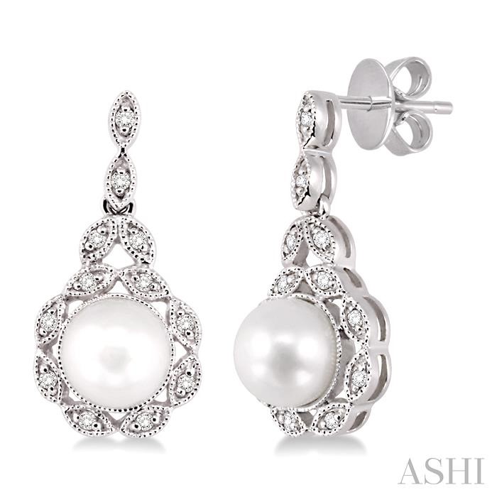 PEARL & DIAMOND FASHION EARRINGS