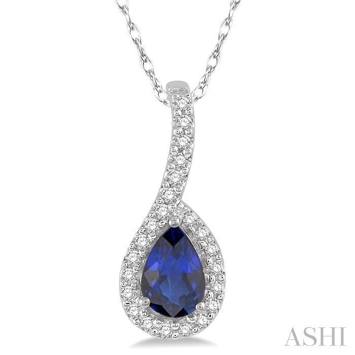 PEAR SHAPE GEMSTONE & DIAMOND PENDANT