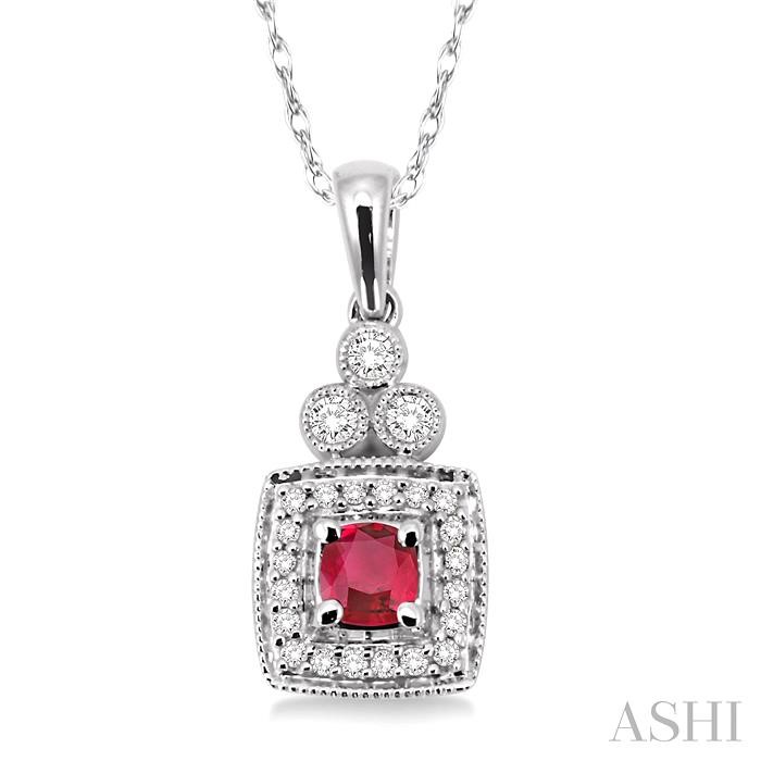 GEMSTONE & DIAMOND PENDANT