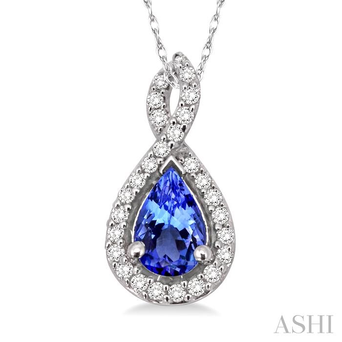 PEAR SHAPE GEMSTONE & DIAMOND PENDANT