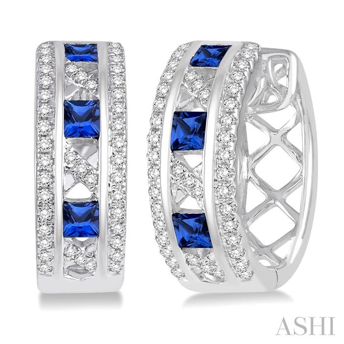 GEMSTONE & DIAMOND HOOP EARRINGS