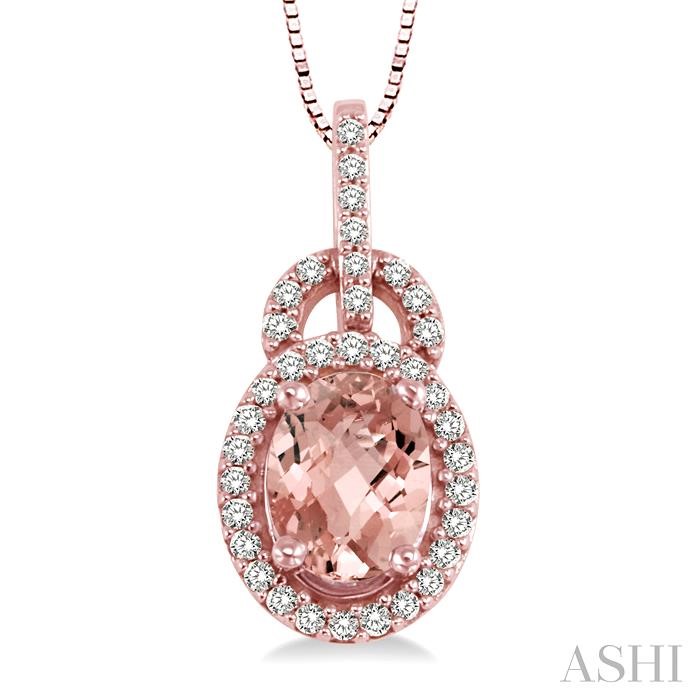 OVAL SHAPE GEMSTONE & DIAMOND PENDANT