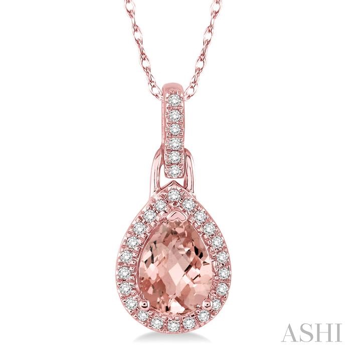 PEAR SHAPE GEMSTONE & DIAMOND PENDANT