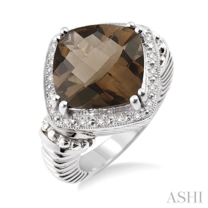 SILVER GEMSTONE & DIAMOND RING